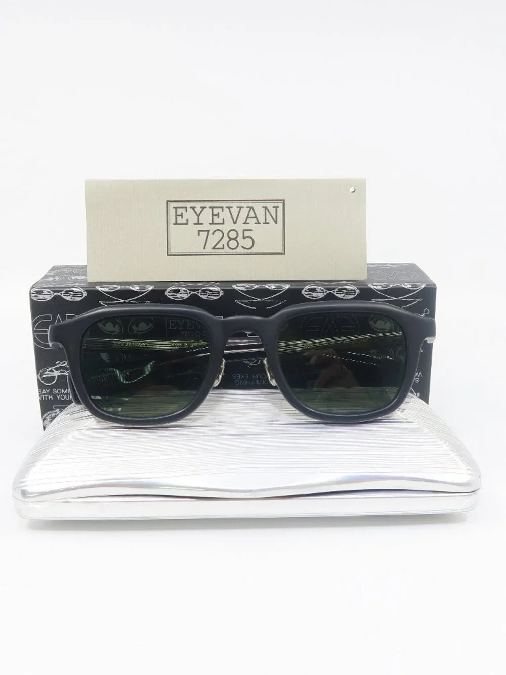 EYEVAN 7285 336 c. 112  Matte Black Grey Lenses, Square New Sunglasses Frames.